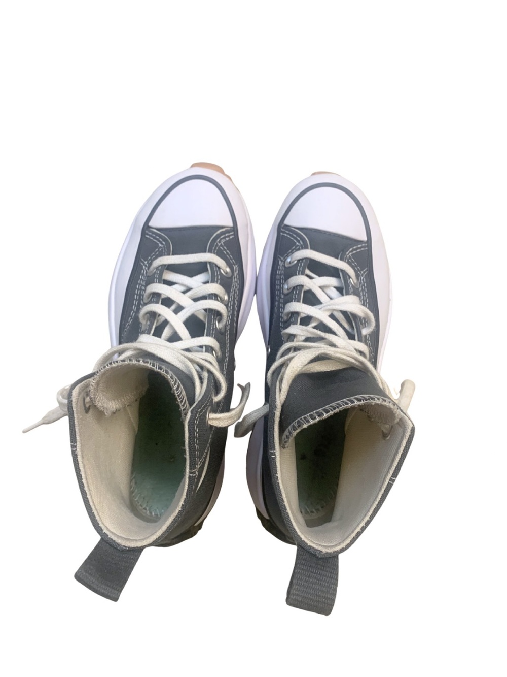 Converse Chuck Taylor All Star High Top Platform Sneakers Gray Streetwear Grunge - Picture 9 of 15